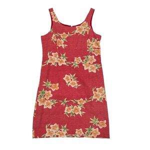 Tommy Bahama Dress Size 12 100% Silk Hawaiian Islandwear Resortwear Shift Red‎
